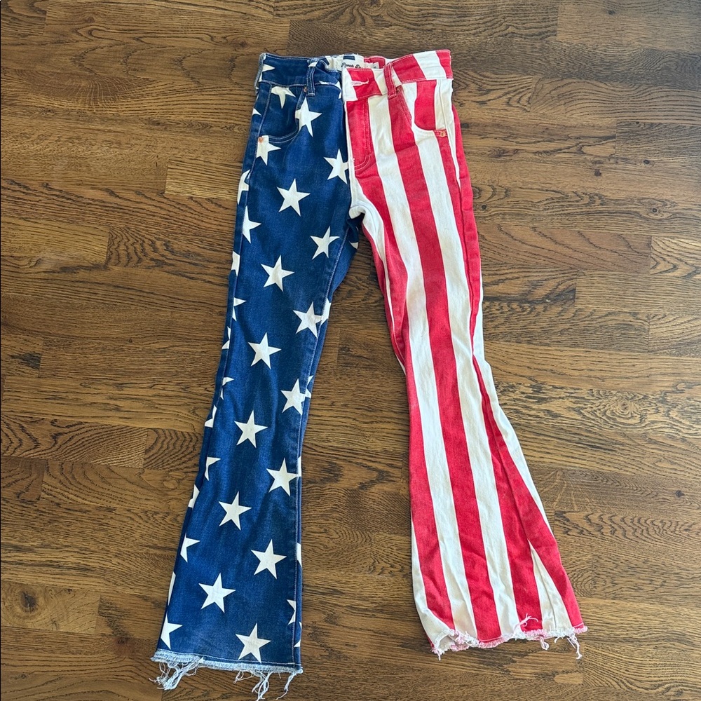Patriotic Kids Jeans with Stars and Stripes